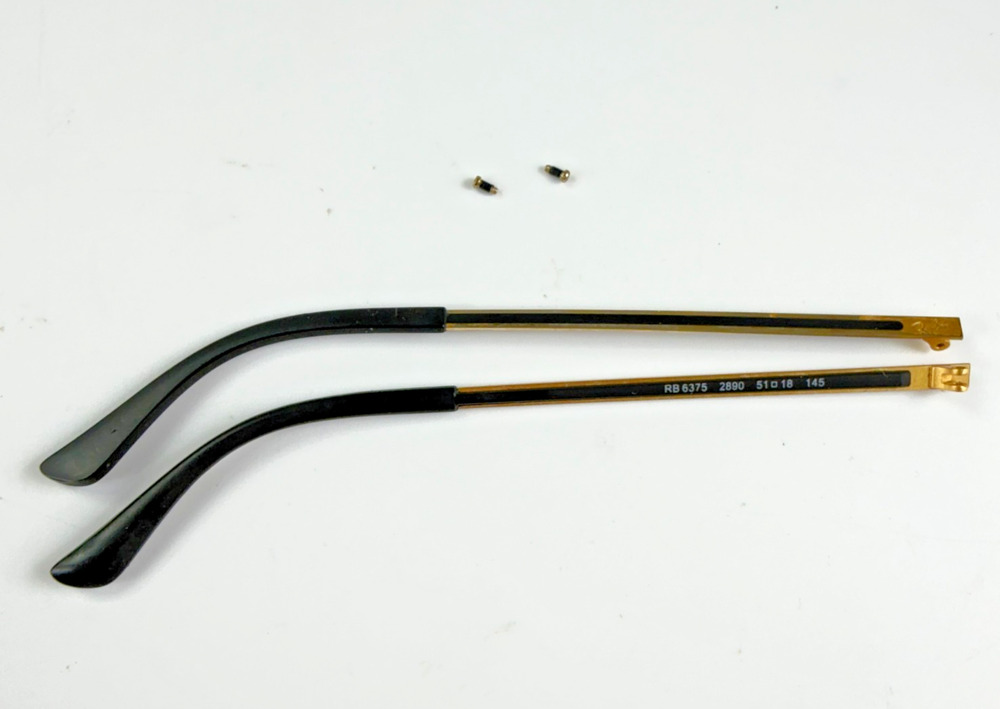 Ray-Ban RB6375 2890 145mm Black Gold Temple Arm Parts With Screws
